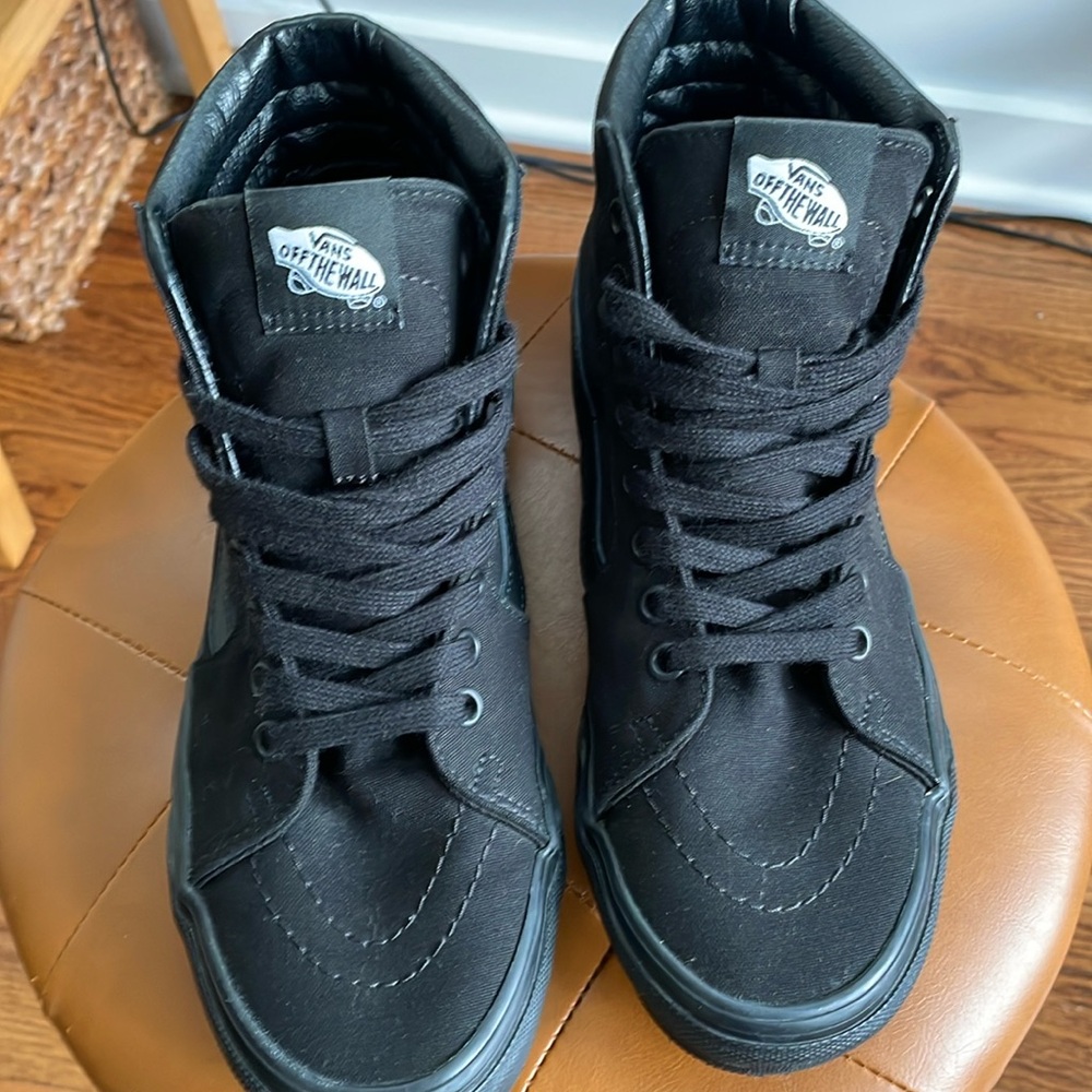 Hi top black canvas Vans